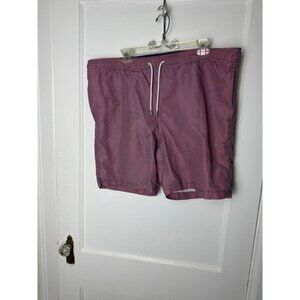 Lands' End Swim Trunks Shorts Men's Large Pink Blue Vacation Summer Resort